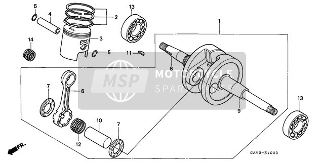 Honda SJ50 1996 Cigüeñal/Pistón para un 1996 Honda SJ50